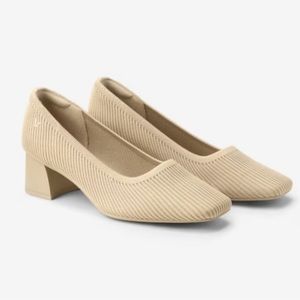 Vivaia Melody Square-Toe Chunky Heels Tan Women's 36